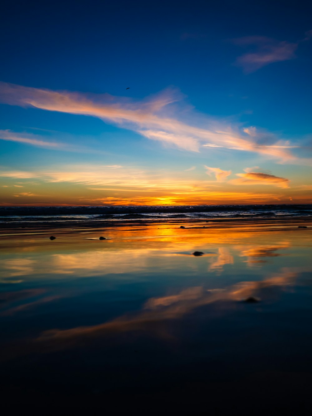 body of water during golden hour