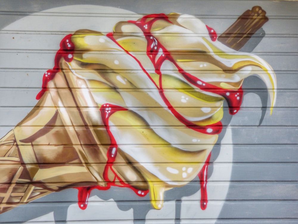 ice cream in cone painting