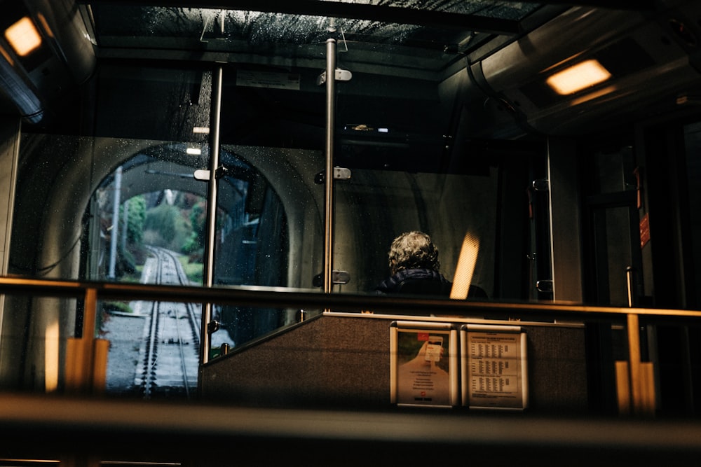 man inside train