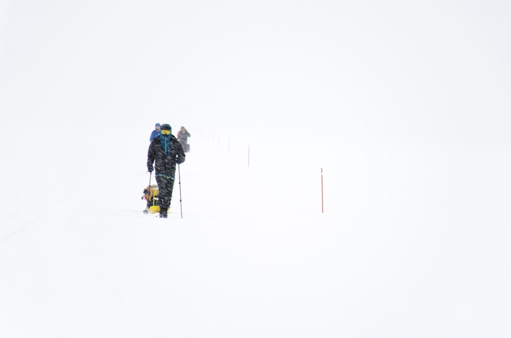 man walking on snow land