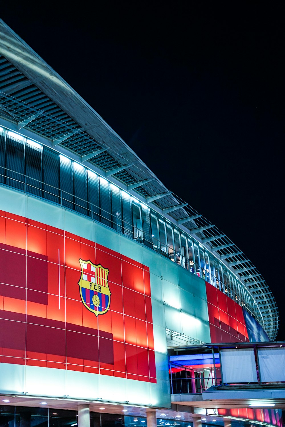 Stadio del FC Barcelona di notte