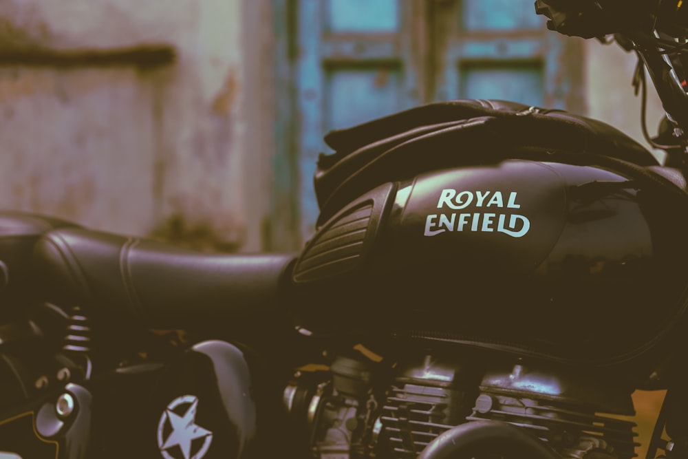 black Royal Enfield motorcycle