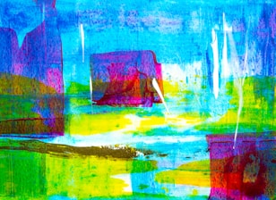 A modern abstract wall decor piece showcasing vibrant colors and unique shapes.