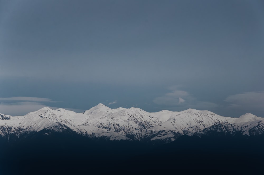 snow capped mountain range