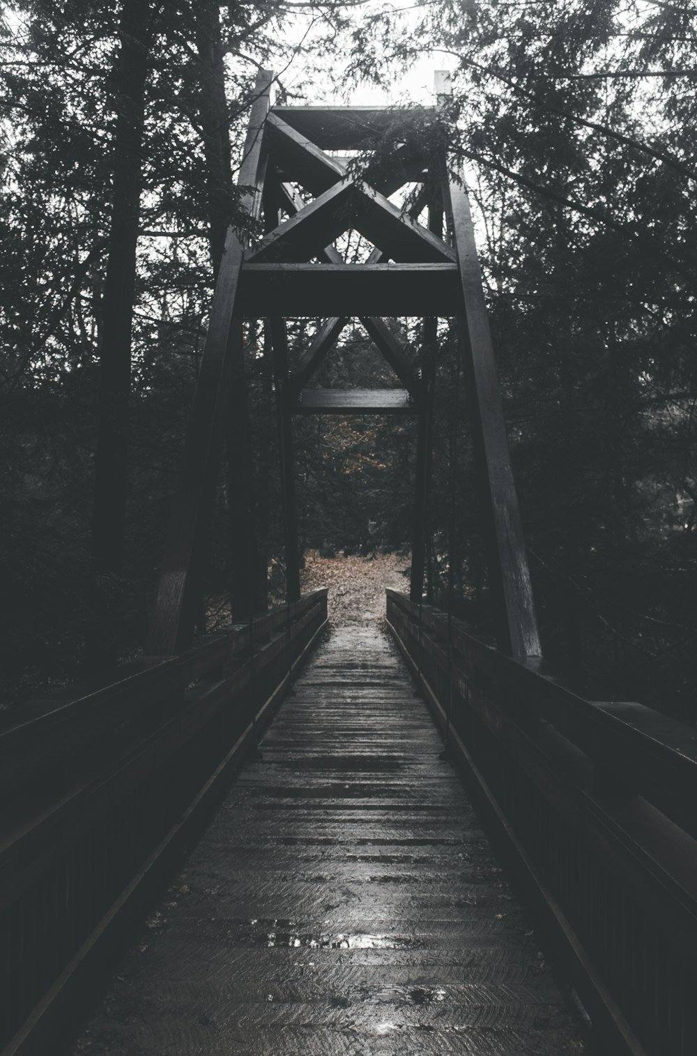 empty wooden bridge
