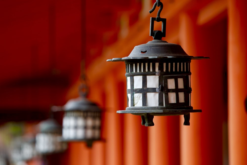 selective focus photo of outdoor lantern