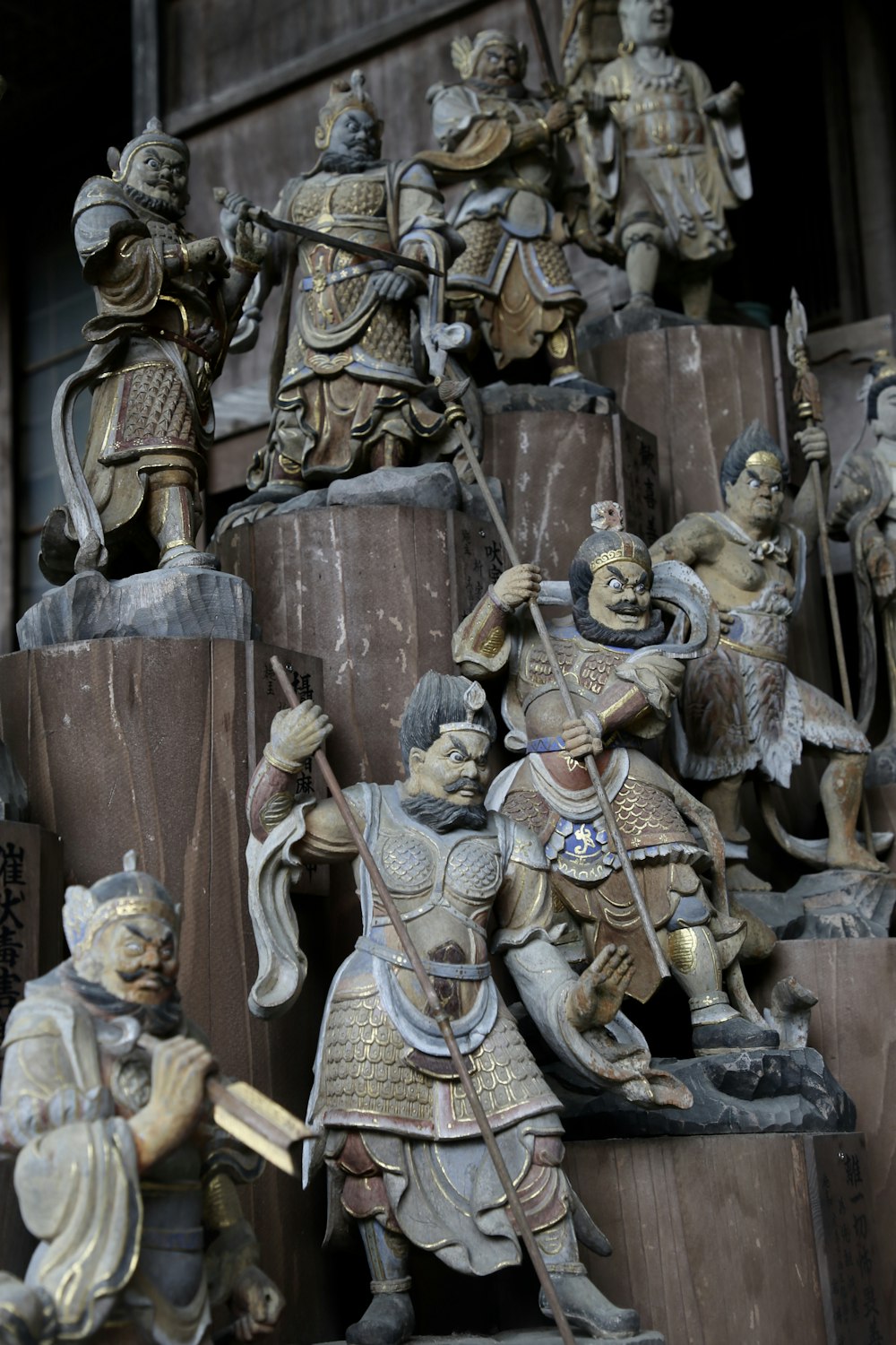 brown terracotta soldier figurines