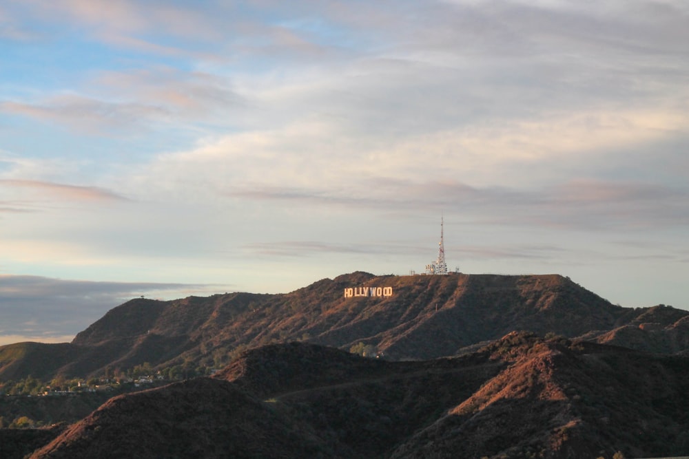 Hollywood signage on mountain