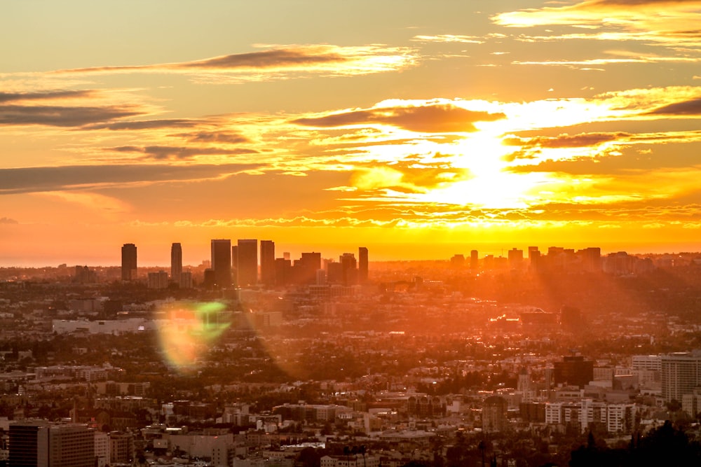 skyline building sunrise