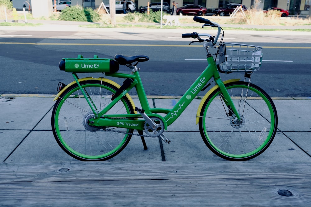 green commuter bike photography