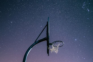 basketball rim at night