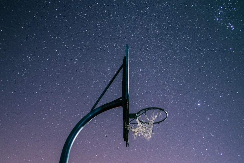 basketball rim at night
