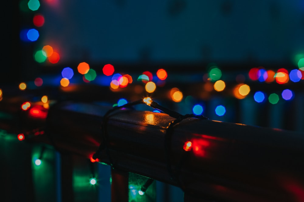 string lights with bokeh lights background