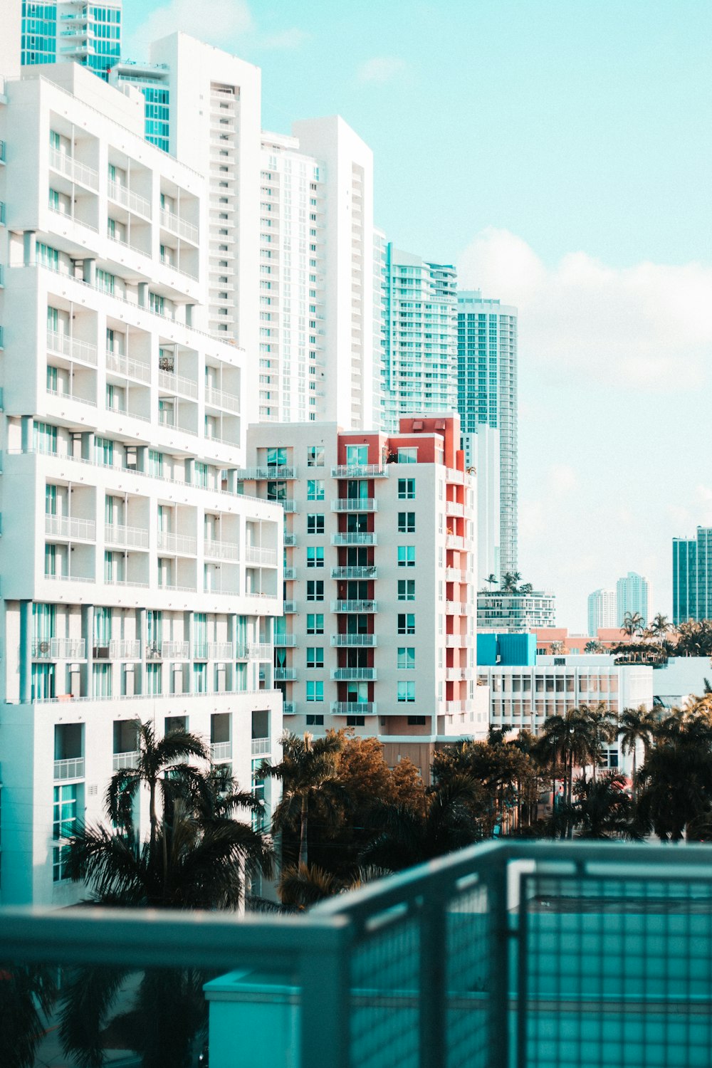 white painted buildings