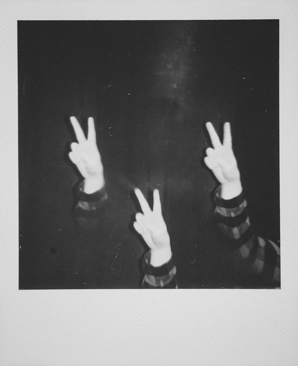 three peace sign instant photo frame
