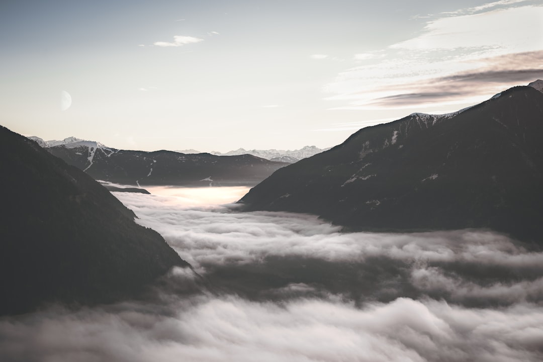 grayscale sea of clouds