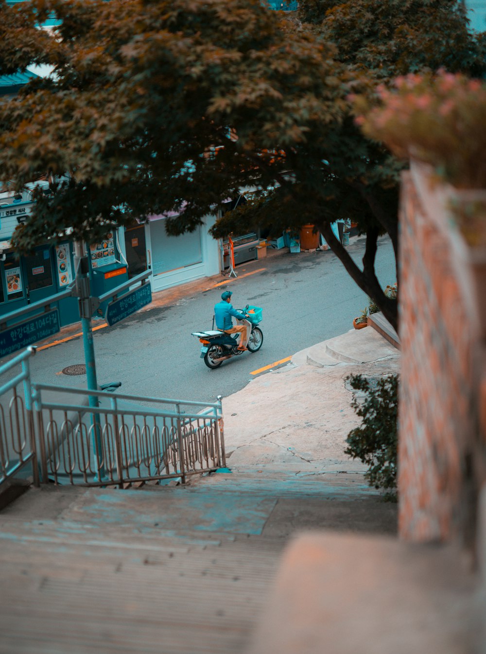 person riding on motorcycle