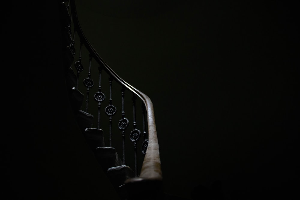 brown stair railings