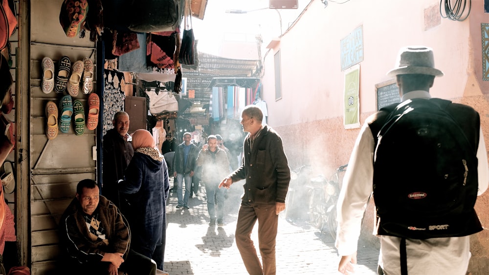 people in smoky alley