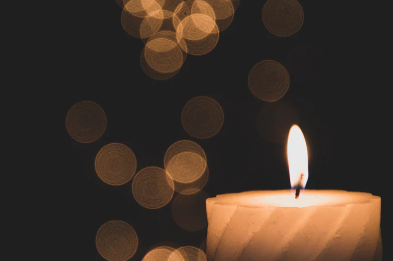 Candle flame in low light