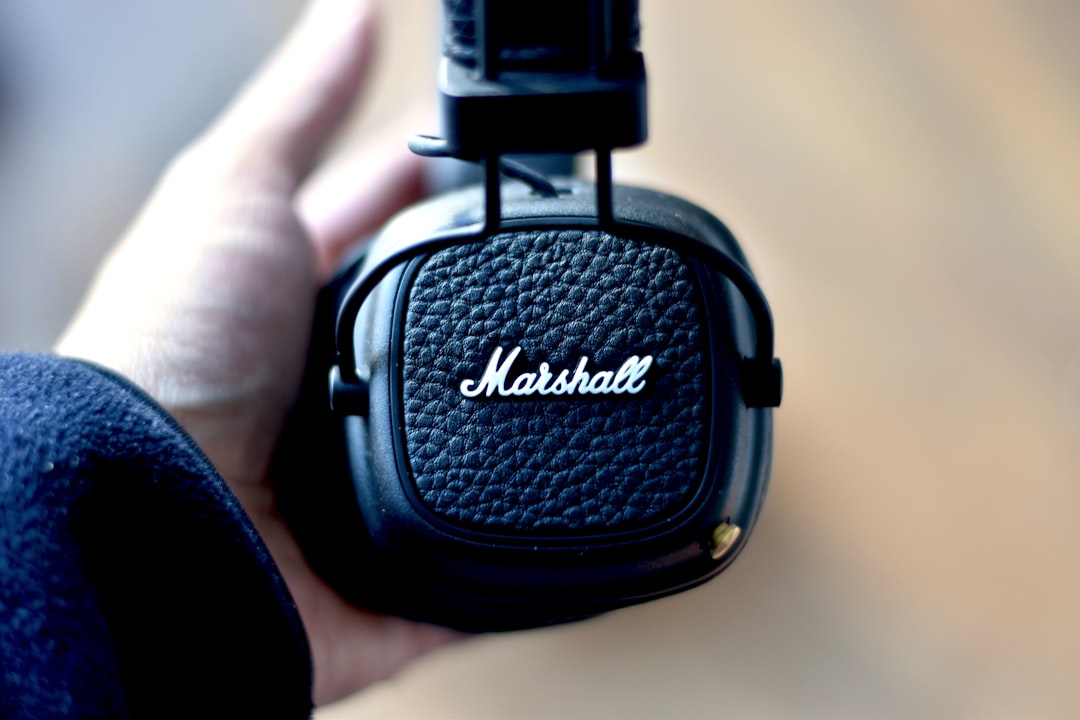 black Marshall headphones