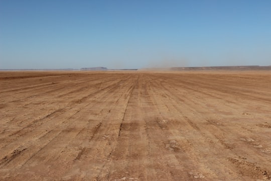 brown soil field in Iriqui National Park Morocco