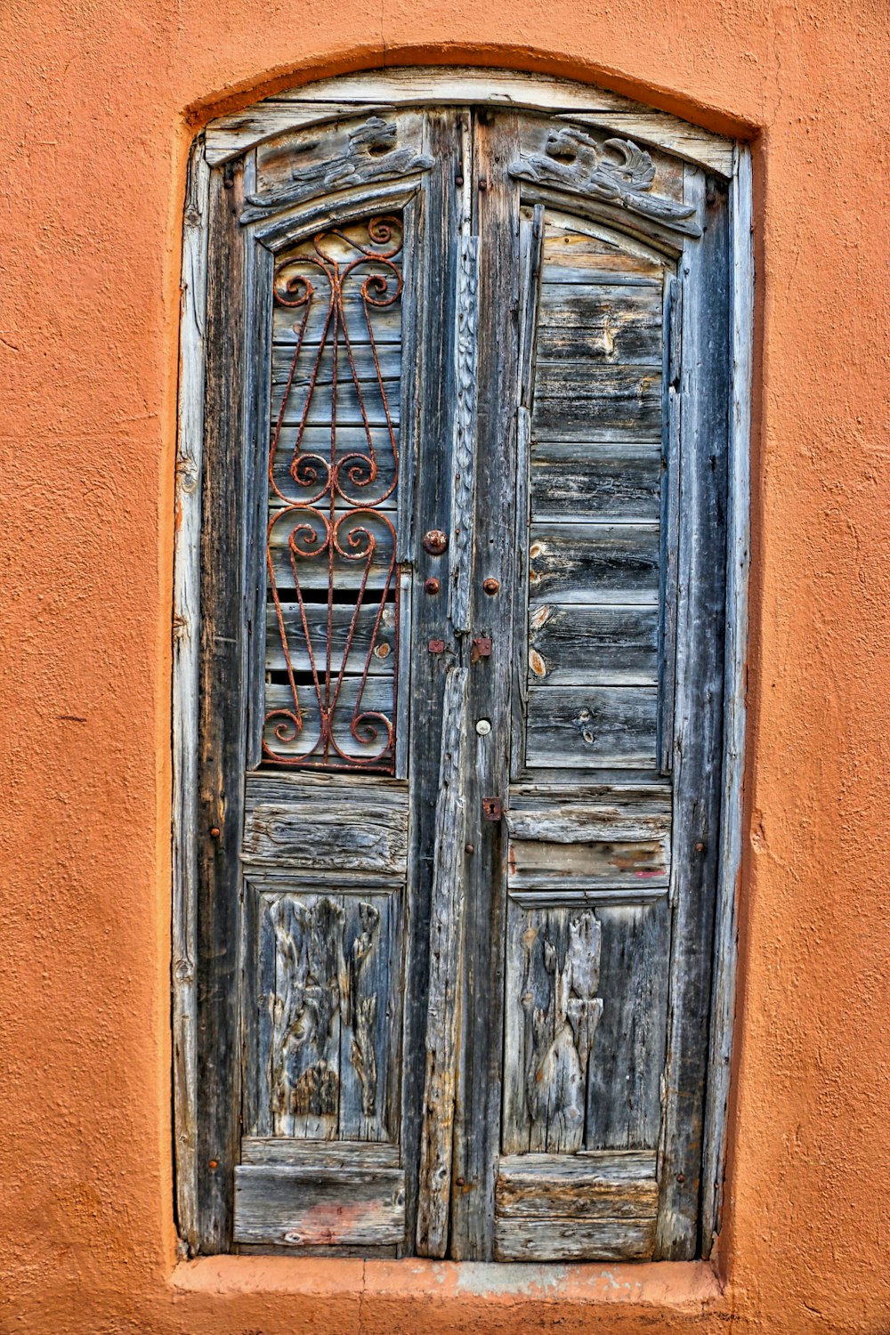 gray wooden door