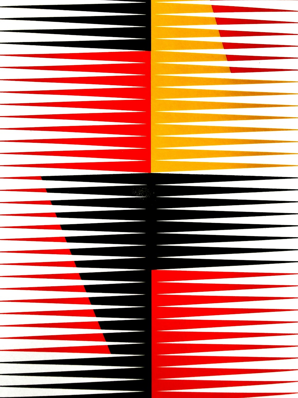 red, black, and yellow artwork