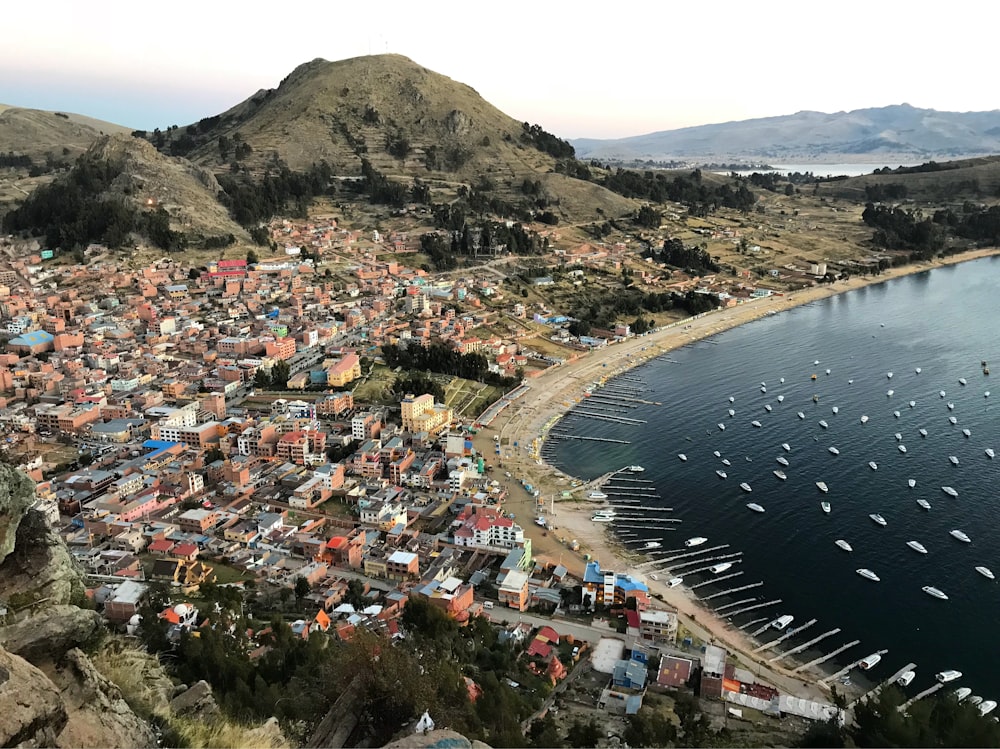 fotografia aérea da cidade perto do corpo de água durante o dia