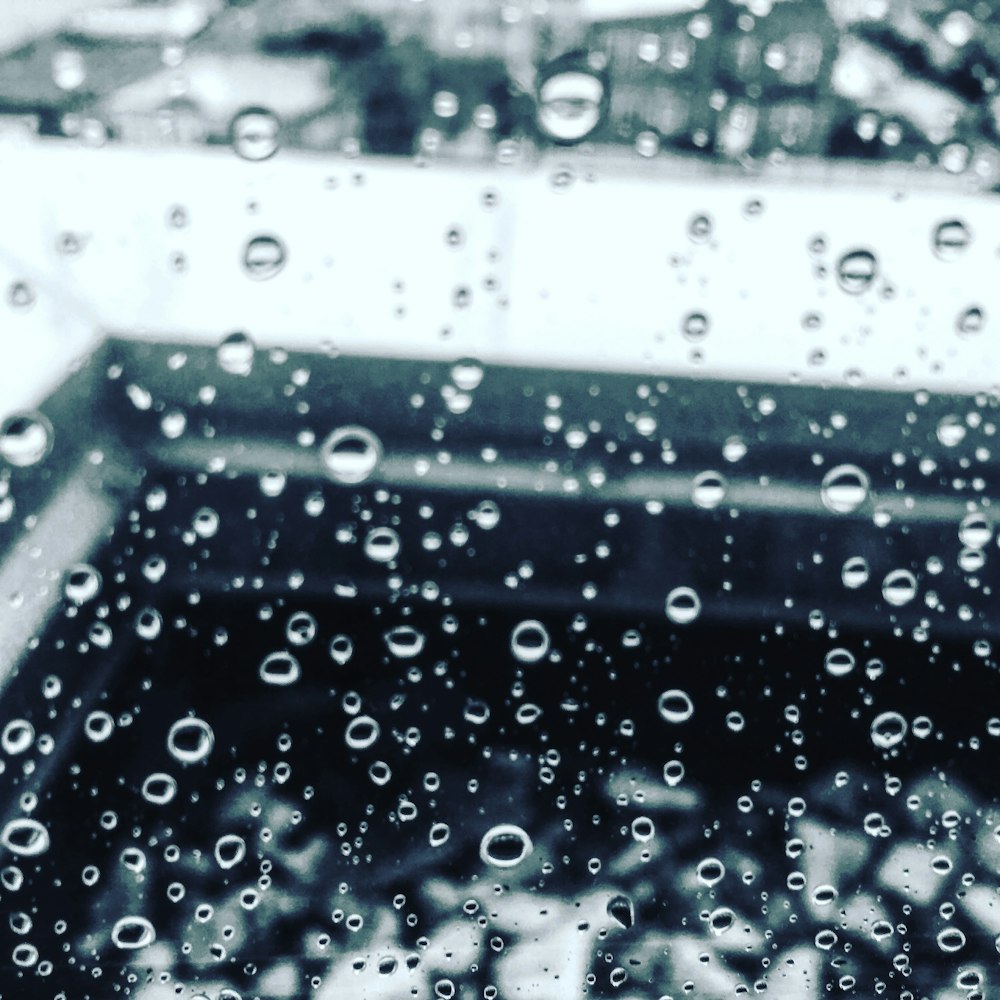 water drops on glass panel