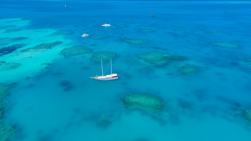 white yacht on sea