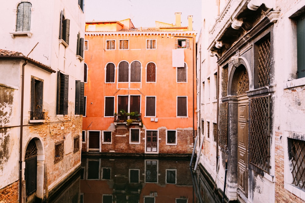 orange and brown concrete buildings