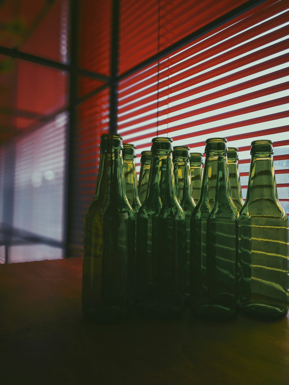 green glass bottle lot