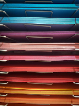 pile of assorted-color papers