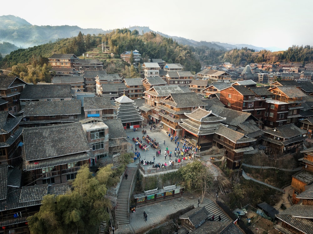 aerial view of houses