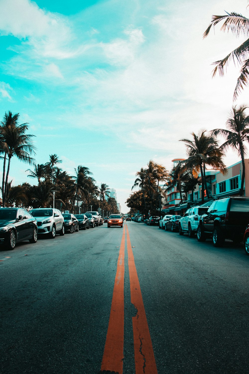 vehicles parked on road side