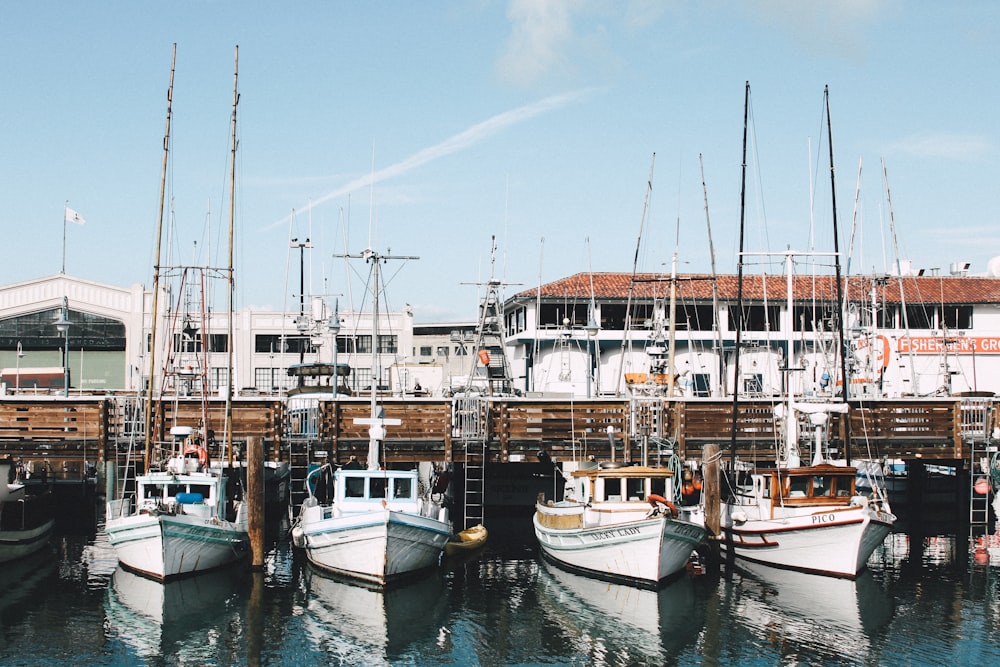 white sailboats