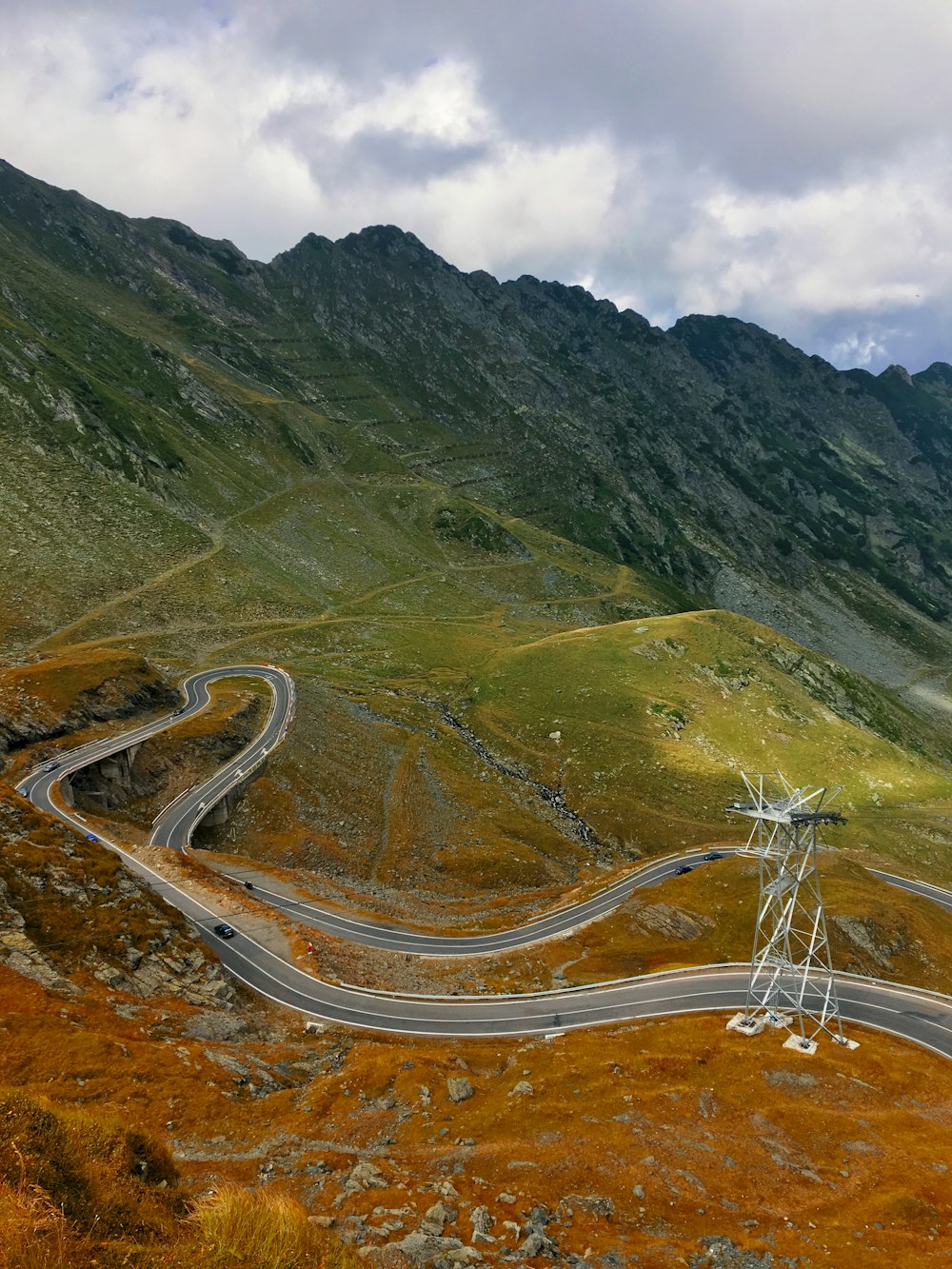 green and yellow mountain ridges