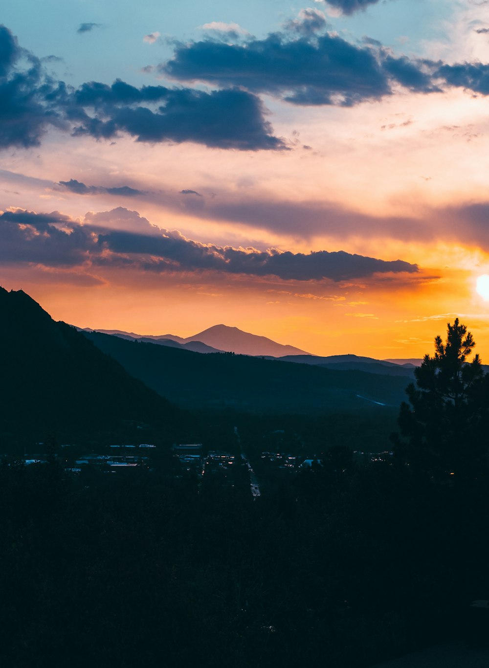 silhouette of mountain