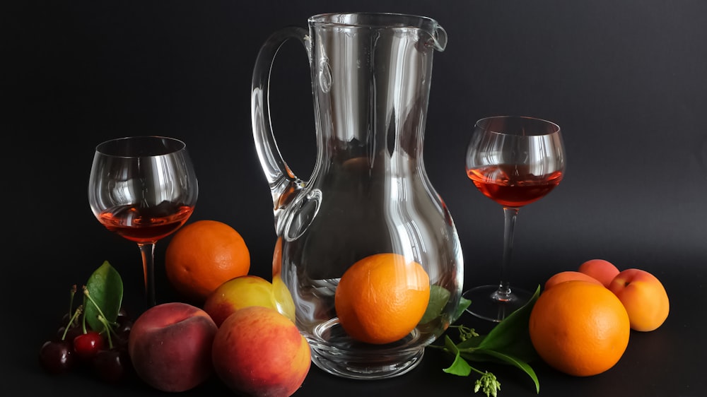 clear glass pitcher