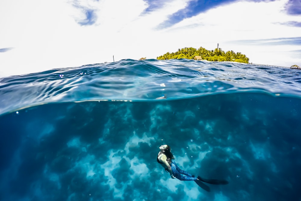 woman underwater