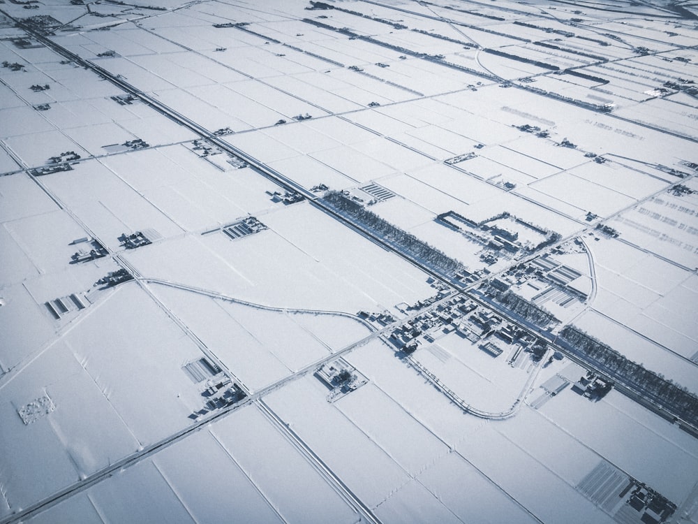 aerial photography of city with snow