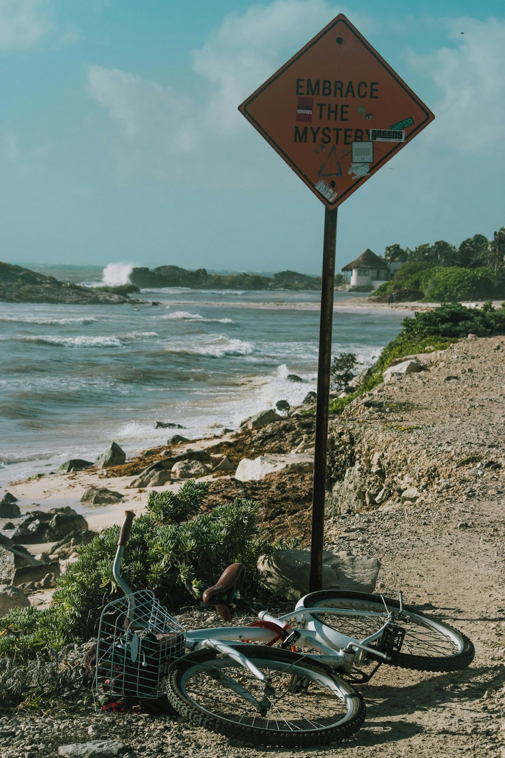 bicycle beside signage