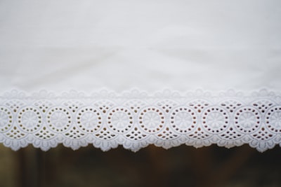 white apparel tablecloth zoom background