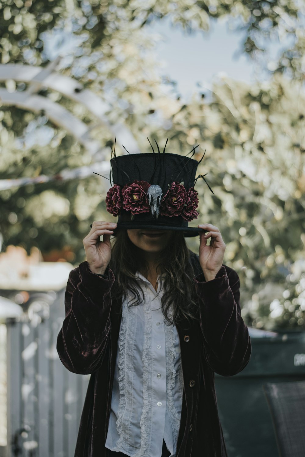 woman wearing magician hat