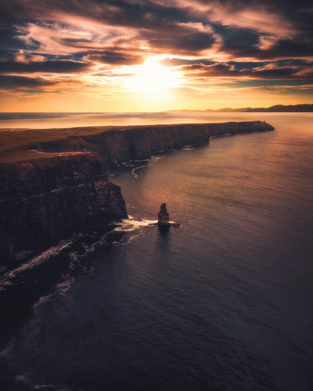 aerial view photography of cliff