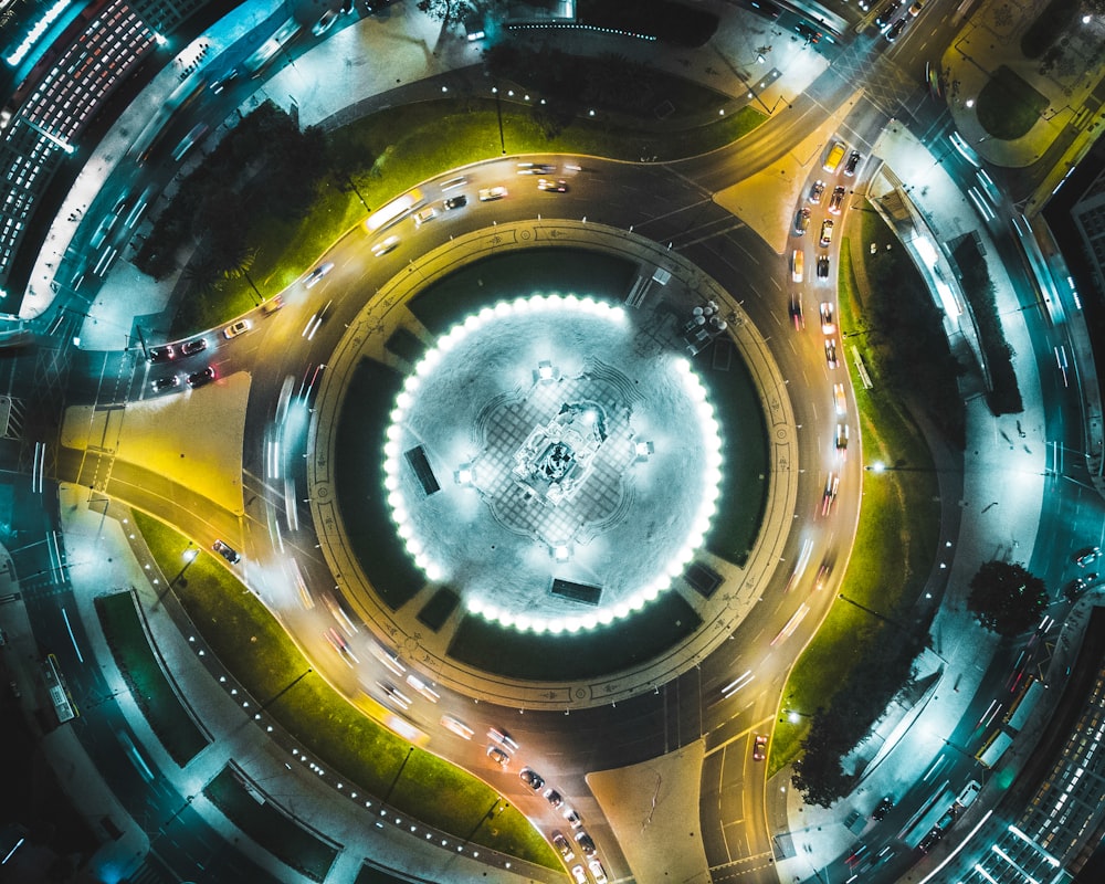 aerial photography of city skyline during nighttime