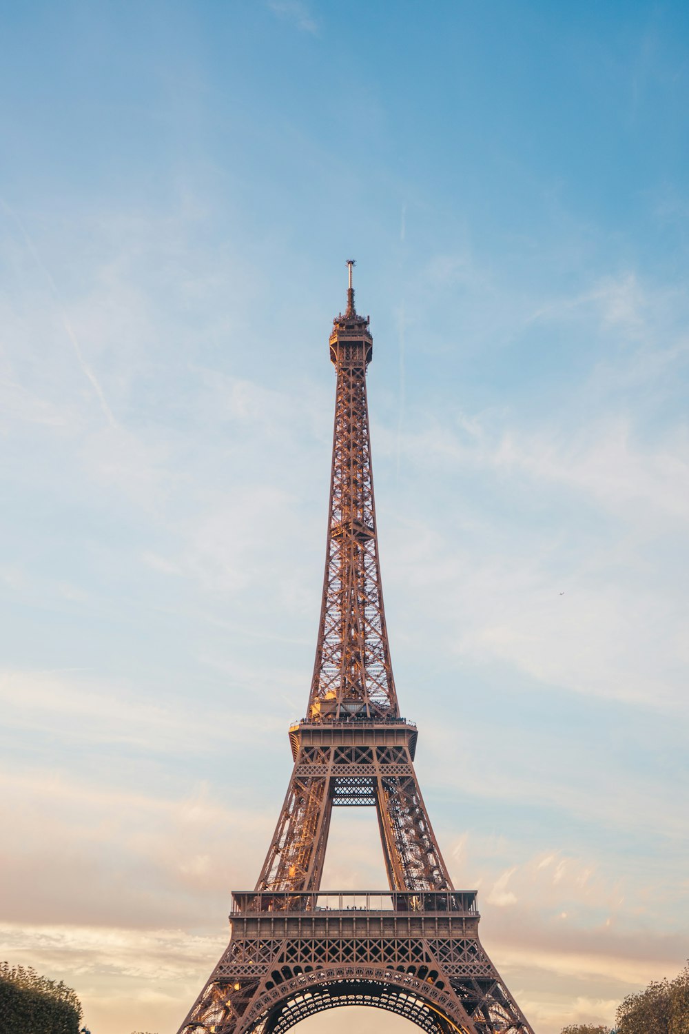 Eiffel tower under blue sky