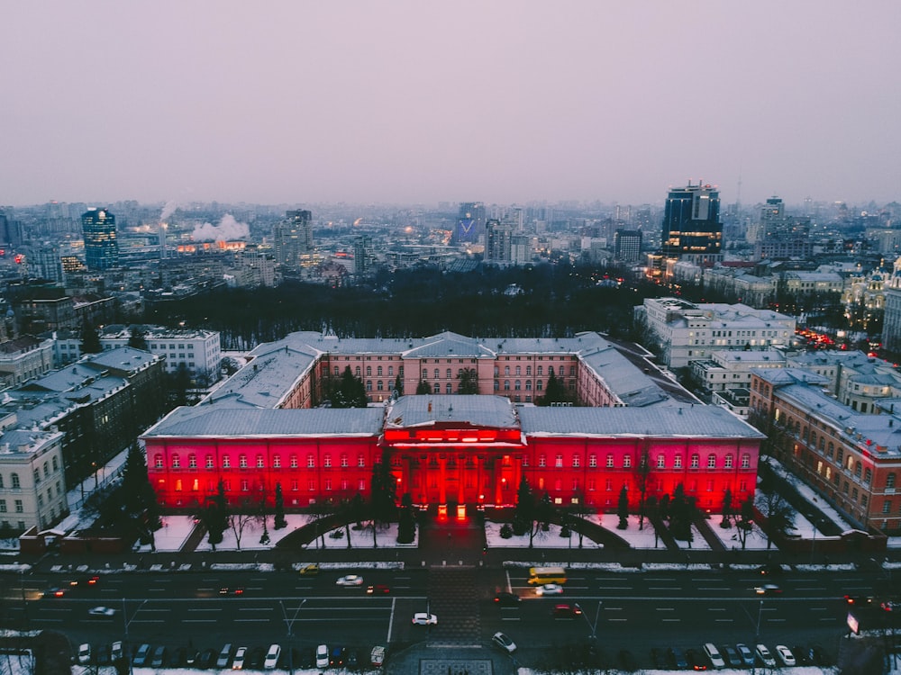 red and gray concrete building