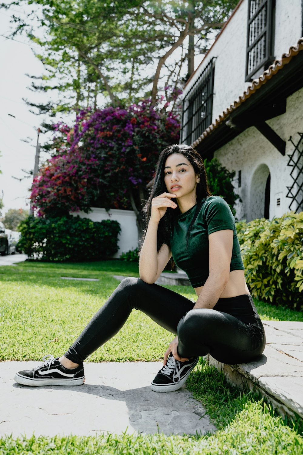 women's green crop top